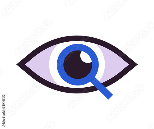 Eye scan biometric id recognition vector, sight and vision analysis examine medical innovation technology icon line outline, security digital authentication or retina identification concept