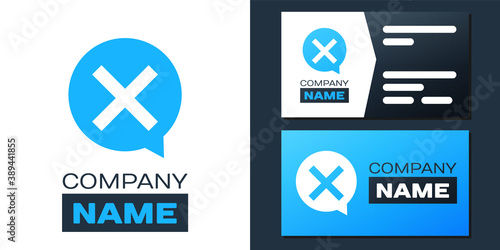 Logotype X Mark, Cross in circle icon isolated on white background. Check cross mark icon. Logo design template element. Vector.