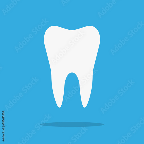 Tooth flat vector icon isolated background. Silhouette of teeth symbol for dental clinic. Vector eps10 illustration.