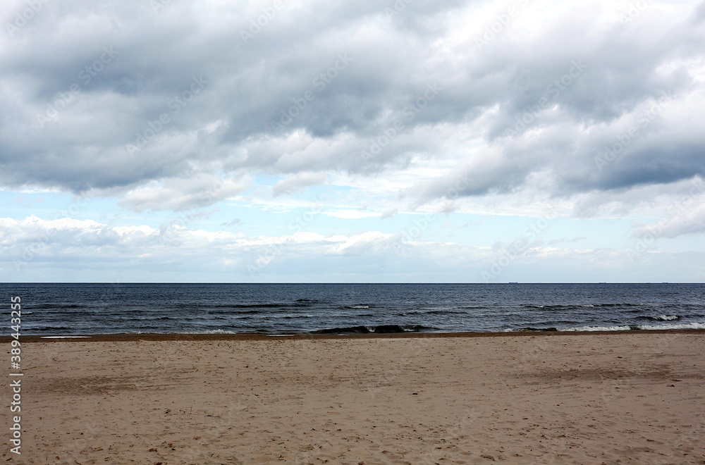 Beautiful seascape on a cloudy day. Baltic Sea coast in Latvia. Beautiful seascape on a cloudy day. Baltic Sea coast in Latvia.