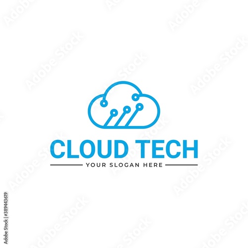 cloud tech logo vector. cloud tech logo