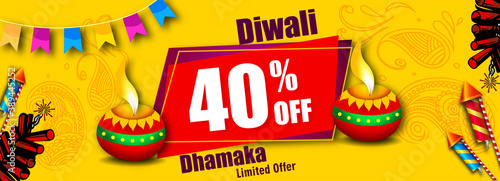 Abstract diwali Creative sale background with offer details  banner or sale poster for indian festival diwali celebration. Happy Diwali meaning festival of lights