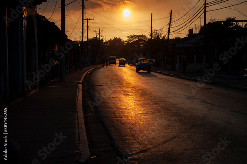 Photography Sunset on a street in a rural town