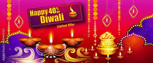 Abstract diwali Creative sale background with offer details  banner or sale poster for indian festival diwali celebration. Happy Diwali meaning festival of lights