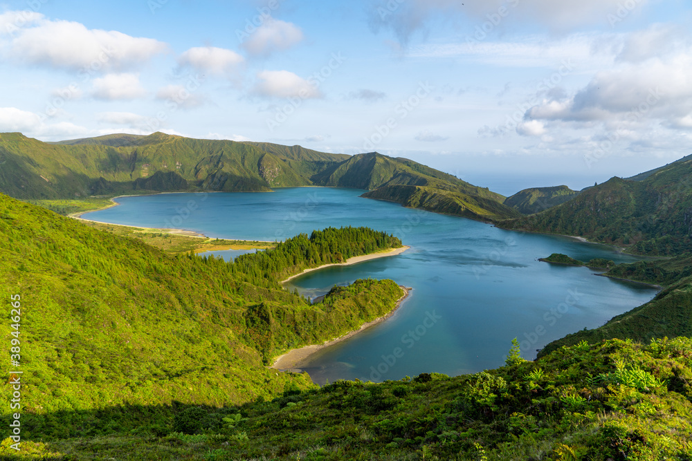 Azores, Island of Sao Miguel, view on the Lago Do Fogo (Fire Lake)