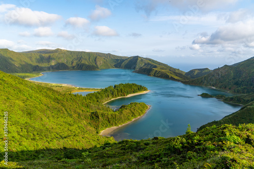 Azores  Island of Sao Miguel  view on the Lago Do Fogo  Fire Lake 