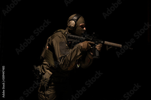 Soldier in tactical movement