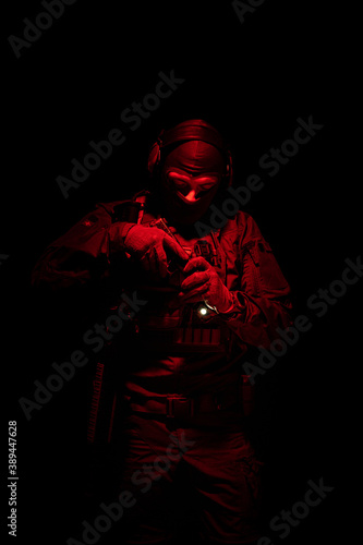 Soldier in tactical movement