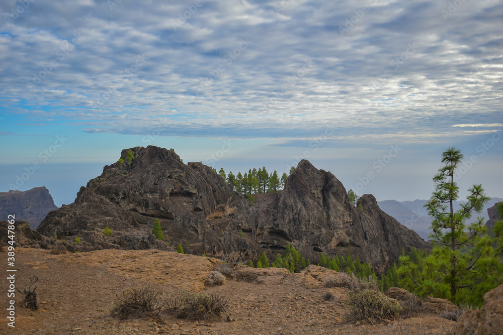 Valley and rocky mountains in Gran Canaria, Spain. Valley and rocky mountains in Gran Canaria, Spain.
