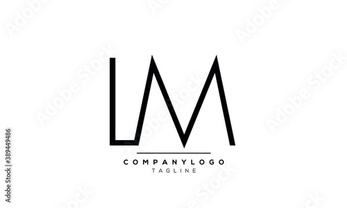  Alphabet letters Initials Monogram logo LM or ML