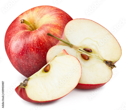 Composition of red apples isolated on white background