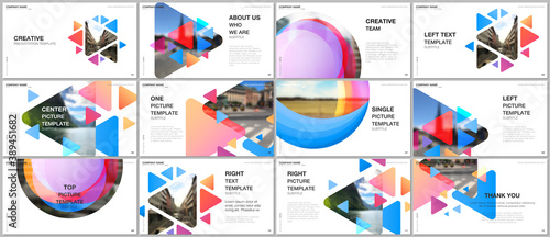 Presentation design vector templates, multipurpose template for presentation slide, flyer, brochure cover design, infographic. Colorful design background for professional business agency portfolio.