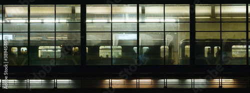 Canvas Print The covered metro station Vorobyovy Gory / Sparrow Hills / Leninskiye Gory on the bridge over the Moskva river