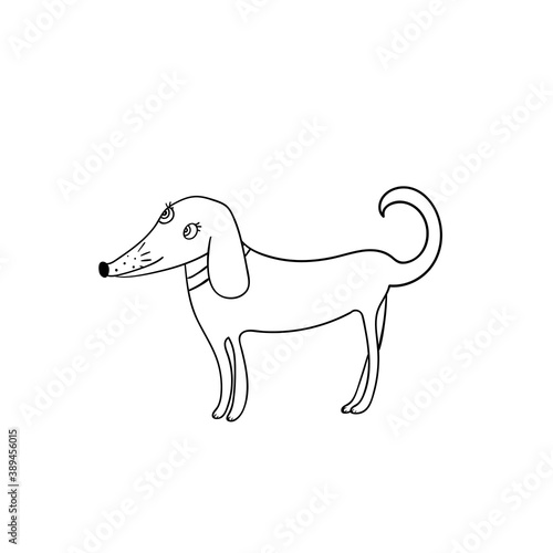 Vector illustration of cute cartoon dog