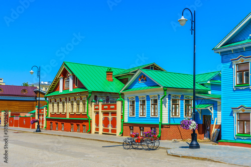 Reconstructed house of Mullin's estate on Kayum Nasyri Street in Old Tatar settlement. Kazan, Russia © den781