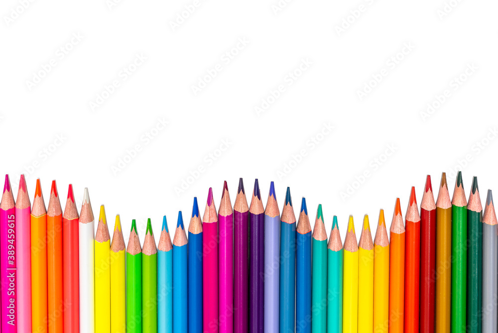 colored pencils - isolated on the white background colored pencils - isolated on the white background