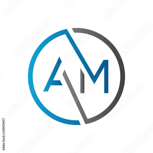 Initial AM letter Logo Design vector Template. Creative Letter AM Logo Design photo