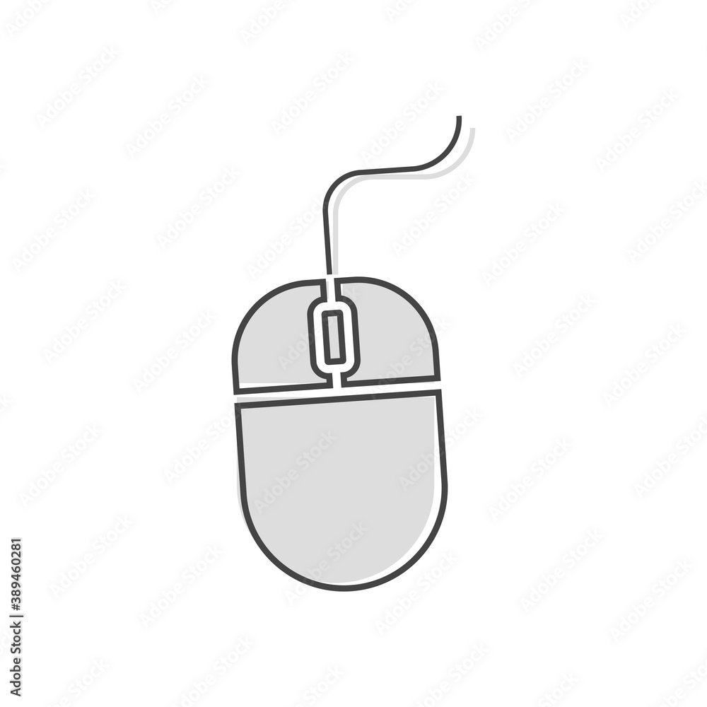 Vector illustration of computer mouse cartoon style on white isolated background. Vector illustration of computer mouse cartoon style on white isolated background.