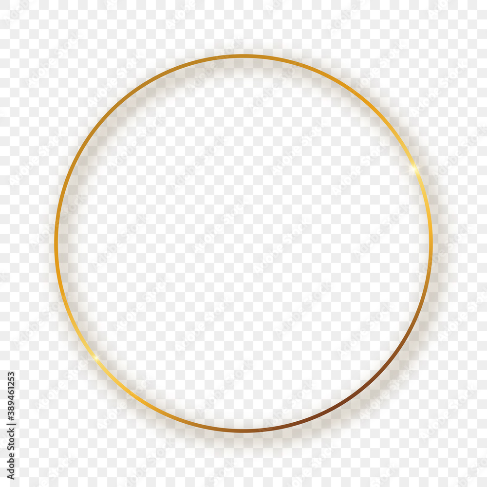 Gold glowing circle frame with shadow Gold glowing circle frame with shadow