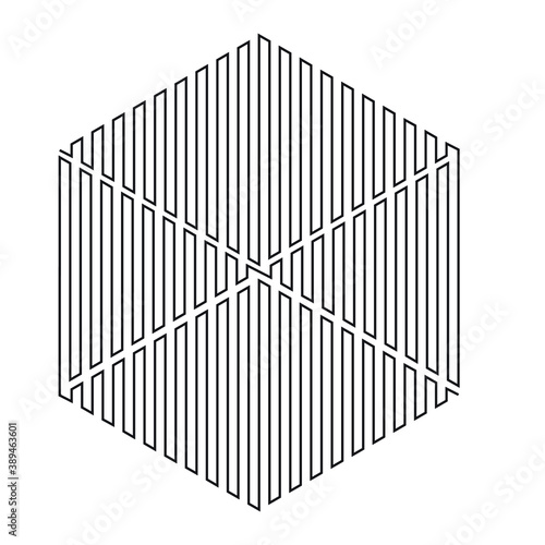 Abstract Hipster One Line Background . Vector Cube Design .