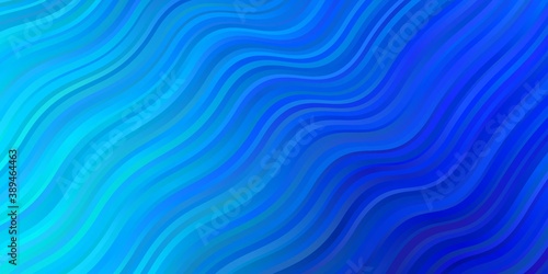 Light BLUE vector backdrop with bent lines. © Guskova