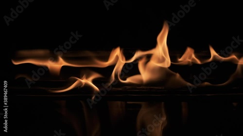 Wallpaper Mural Slow motion. Igniting and burning two parallel lines of fire. Torontodigital.ca