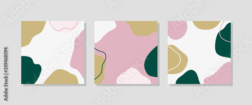 Set of minimal background organic abstract shapes. Contemporary poster. Design for greeting cards, covers, branding.