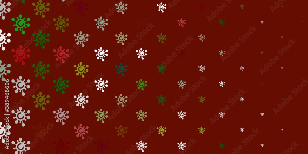 Light Green, Red vector pattern with coronavirus elements. Light Green, Red vector pattern with coronavirus elements.