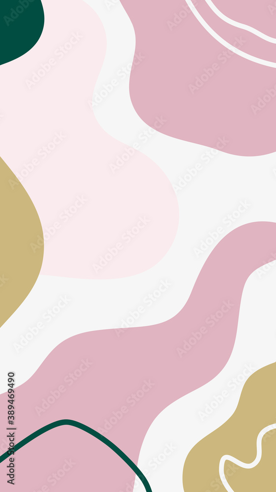 Backgrounds for social media stories. Abstract vector with organic shapes. Illustration for girly blog.