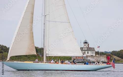 Sailing on Narragansett Bay, Rhode Island in racing yachts