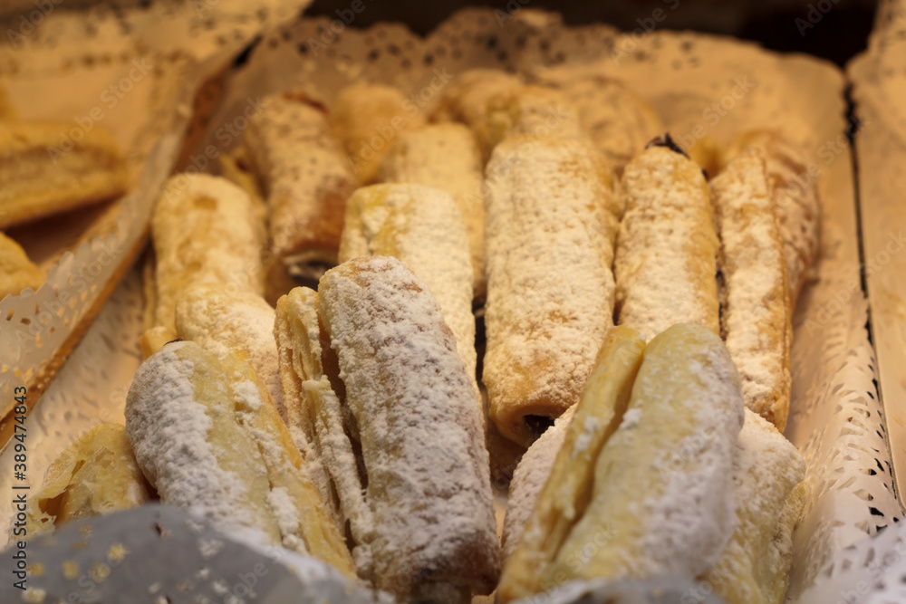 Traditional portuguese sweet pastry from Sintra called Travesseiros