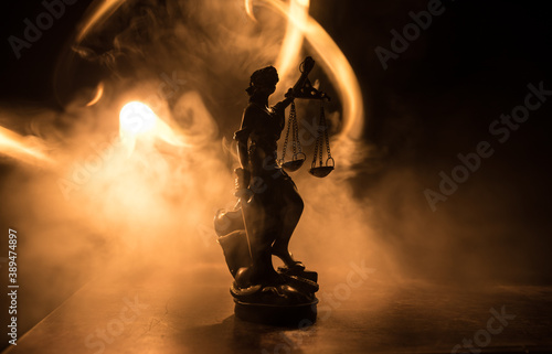 Bilde på lerret The Statue of Justice - lady justice or Iustitia / Justitia the Roman goddess of