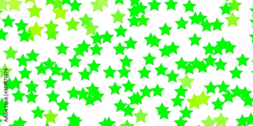 Light Green  Yellow vector background with small and big stars.
