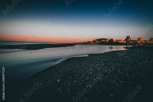 Early sunrise on the seacoast