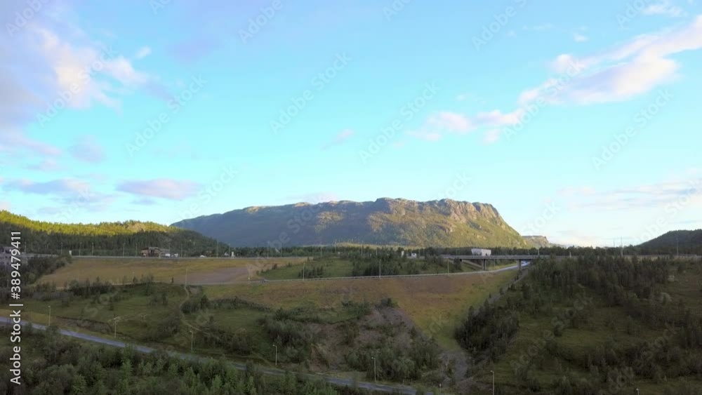 The aerial shot of the view of Norway country The aerial shot of the view of Norway country