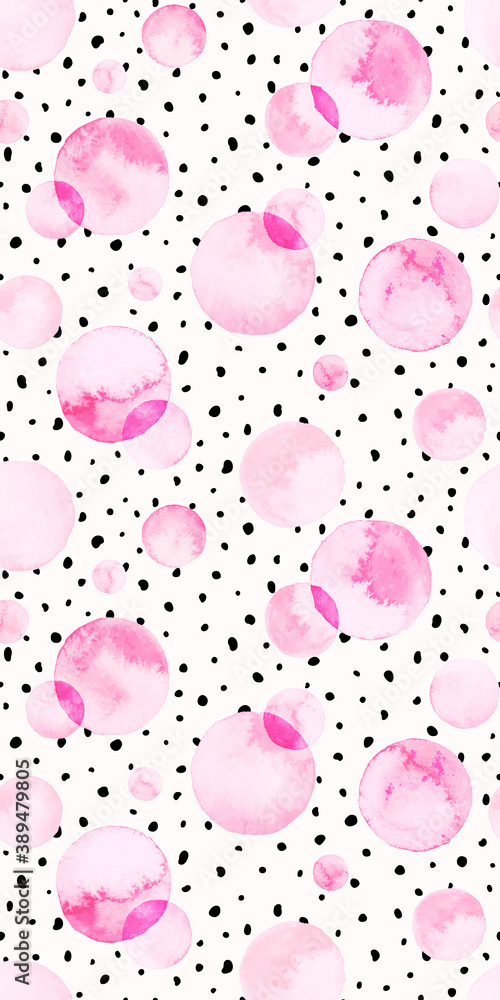 Watercolor bubbles seamless pattern. Abstract background with circles and small random dots. Watercolor bubbles seamless pattern. Abstract background with circles and small random dots.