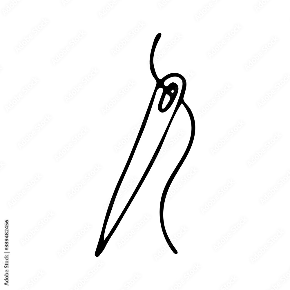 Doodle needle illustration in vector. Hand drawn needle icon in vector. Tailor needle icon in vector Doodle needle illustration in vector. Hand drawn needle icon in vector. Tailor needle icon in vector