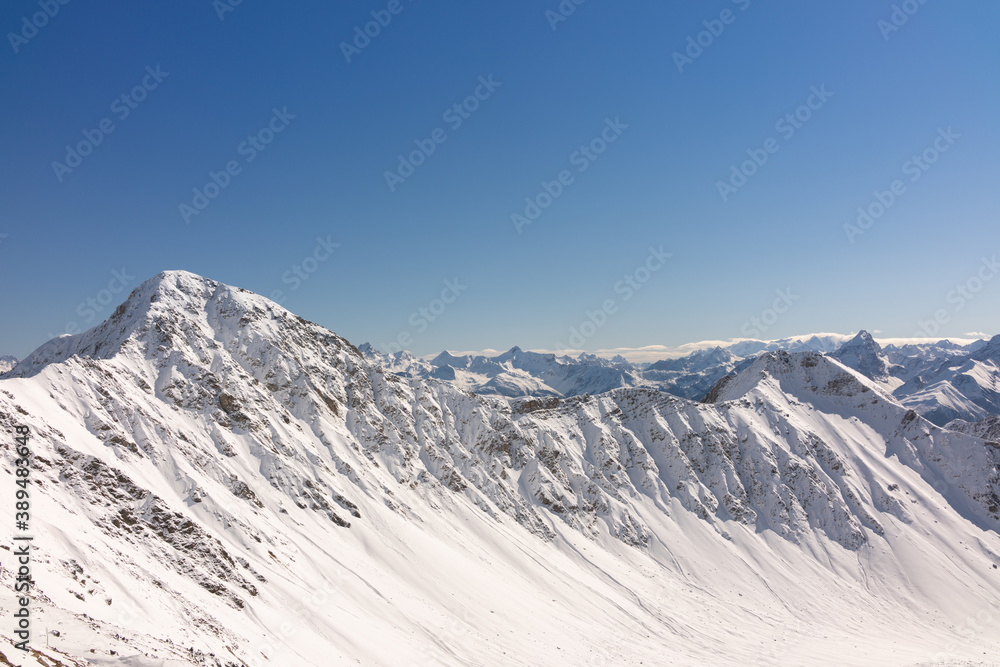 snow covered mountains in alps