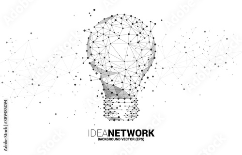 Vector light bulb from Wireframe polygonal lines Connect dot Geometric sphere isolated on white background. Concept of business idea and creativity.
