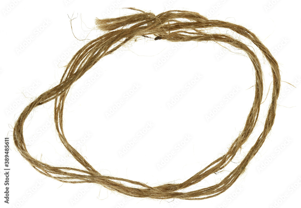 frame of jute rope isolated on white frame of jute rope isolated on white