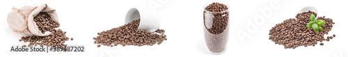 Collage of coffee isolated on a white background with clipping path