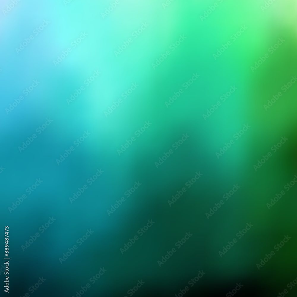 Obraz premium Colored background, beautiful gradient transition from light shades of blue and green to dark and black. Paint flowing down the wall.