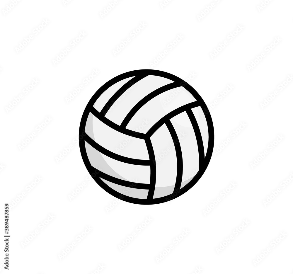Volley ball logo icon. Vollyeball vector simple flat icon