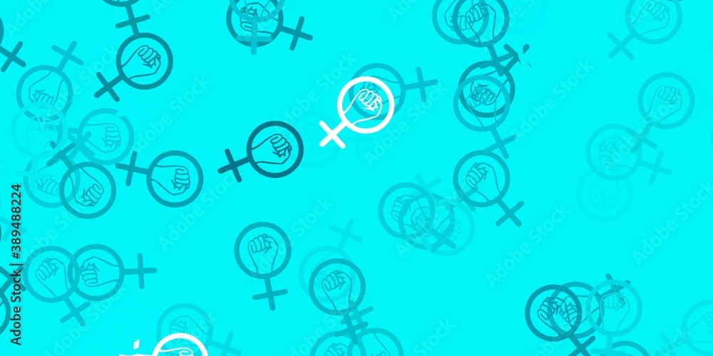 Light Green vector texture with women's rights symbols. Light Green vector texture with women's rights symbols.
