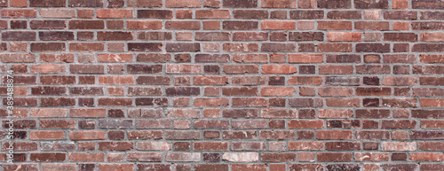 texture of old grunge red brick wall background  