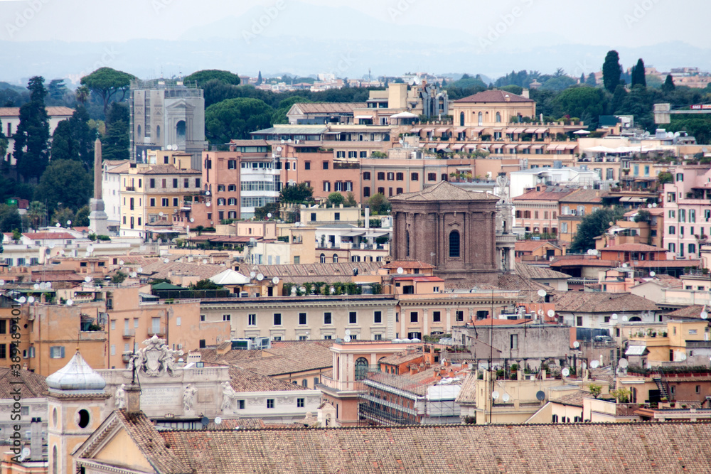 Skyline, panoramica o vista de la ciudad de Roma, pais de Italia