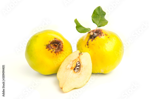 fresh quinces isolated on white background