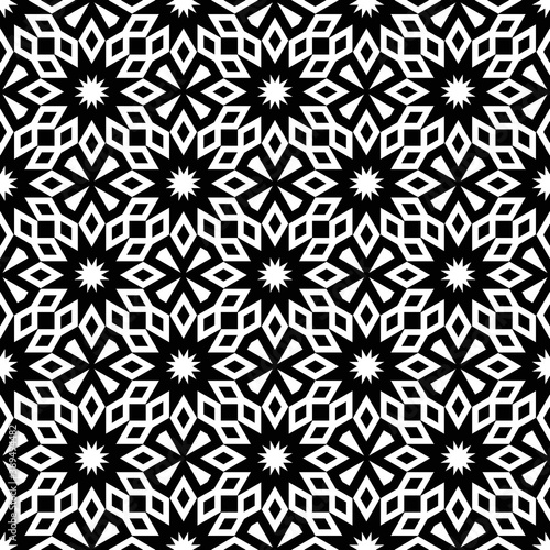 Simple pattern with flower, black and white color, geometric stylish floral cover, texture, background