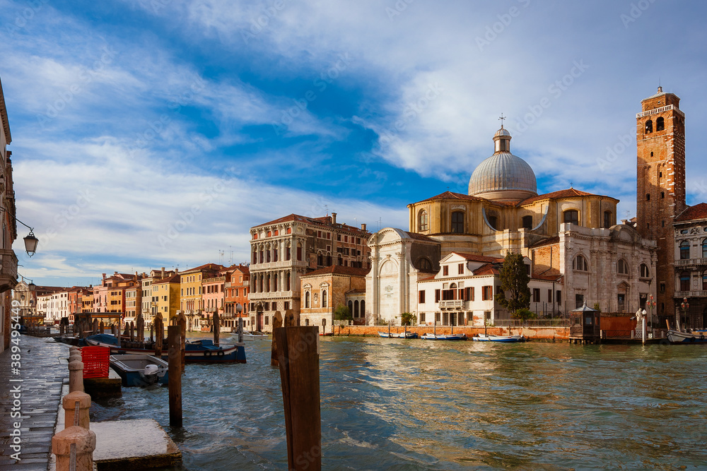 Naklejka premium Grand Canal in Venice with Saint Jeremiah Church