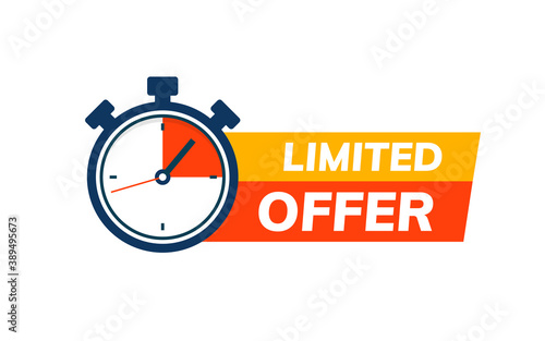 Super limited offer clock time icon. Promo price period last minute offer promotion